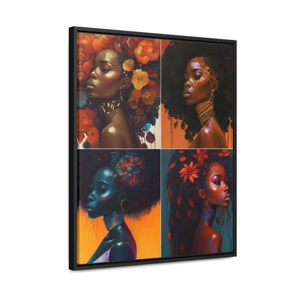 Celebrate Beauty and Empowerment with "Four Beautiful Black Women" Wall Art Wall - Picture 2 of 8